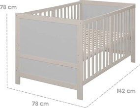 Сиво детско креватче 70x140 cm с регулируема височина Easy Sleep – Roba