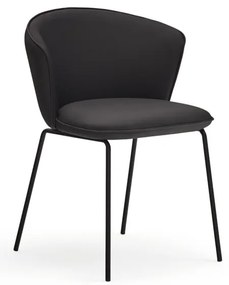 Черни тапицирани трапезни столове в комплект 2 бр. Add – Teulat