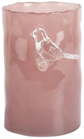 Розова стъклена ваза (височина 15 cm) Bird On Branch – PT LIVING