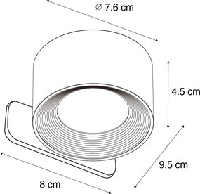 Модерна стенна и таванна лампа черна с акумулаторен LED - Bright