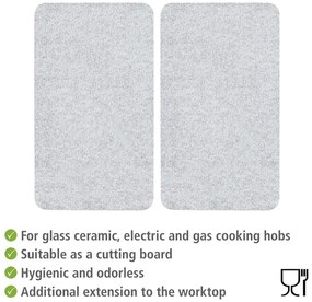 Капаци за печки от закалено стъкло в комплект от 2 броя 52x30 cm Transparent - Allstar