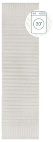 Бяла пътека от шенил подходяща за пране 60x240 cm Elton – Flair Rugs