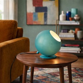 Ретро настолна лампа синя със стъкло - Mabel