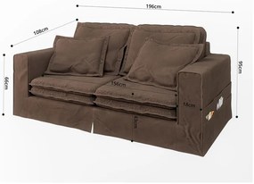 Тъмнокафяв диван 196 cm Nora – Ropez