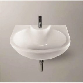 Мивка за баня ICC 4537, стенен монтаж, с отвор за смесител, порцелан, бял, 45x35см