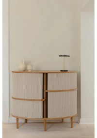 Шкафче от дъбов декор с плъзгащи се врати в бежов и естествен цвят 120x100x50 cm Audacious – UMAGE