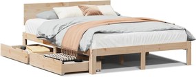 3301972 vidaXL Рамка за легло, с чекмеджета, без матрак, 120x190 см