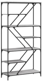 835417 vidaXL Библиотека сив сонома 91x36x176 см инженерно дърво стомана