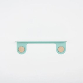 Стенен рафт от зелена стомана с детайли от дъбово дърво с 2 куки, дължина 50 см Hook - Gazzda