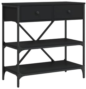 833408 vidaXL Конзолна маса, черна, 75x34,5x75 см, инженерно дърво