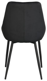 Черни кадифени трапезни столове в комплект от 2 броя Sierra - Rowico