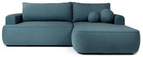 Син разтегателен ъглов диван от букле (десен ъгъл) Quinoa – Bonami Selection