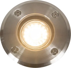 Комплект от 6 външни наземни прожектора стомана 11cm IP67 - Basic Round