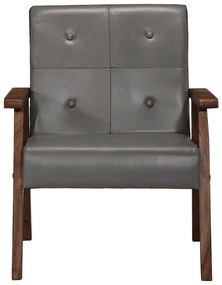 247643 vidaXL Фотьойл, сив, естествена кожа