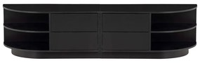 Черен модулен ТВ шкаф от масивен бор 156x40 cm Finca – WOOOD