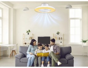 Разопакован: Вентилатор за таван с LED лампа 2в1 Beper P206VEN650, 40W, 3 скорости, Таймер, Бял