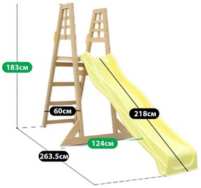 GINGER HOME Дървена катерушка с пързалка 220 см.