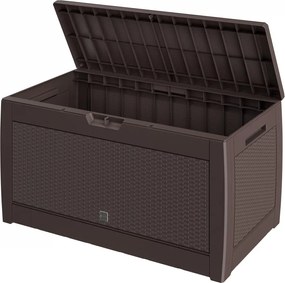 Градинска кутия за съхранение Rato 310 l - ефект ратан, водоустойчива Кафяво