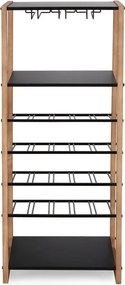 Черен/в естествен цвят метален шкаф за вино брой бутилки 20, 50x122x35 cm Isaac – Yes Everyday