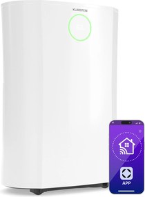 Klarstein Изсушител DryFy ProConnect 16L, 16 л/ден, 18 м², WiFi, Приложение, LED индикатор, 24-часов таймер
