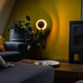 Подова лампа в стил арт деко черна със злато - Emilienne