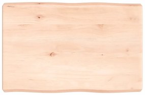 363865 vidaXL Плот за маса 60x40x(2-6) см необработено масивно дърво жив ръб