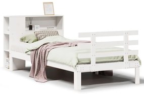 3322734 vidaXL Легло с етажерка за книги, без матрак, 90x200 см, бор масив