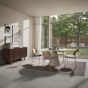 Кръгла трапезна маса със стъклен плот ø 120 cm Vida – MOME