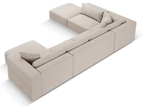 Бежов ъглов U-образен диван, ляв ъгъл Esther – Milo Casa