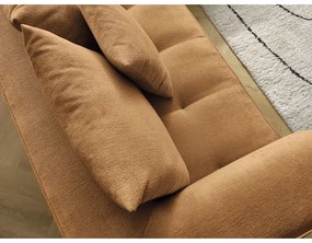 Шенилов ъглов диван в цвят горчица (ляв ъгъл/L форма) Whesley – Bobochic Paris