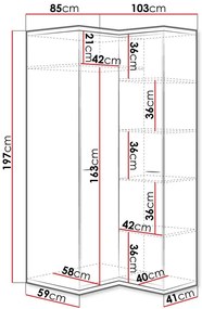Ъглов гардероб Mediolan