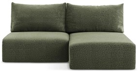 Зелен разтегателен ъглов диван с място за съхранение (десен ъгъл) Kalena – Makamii