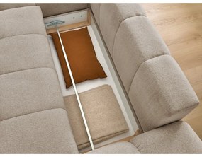 Кафяво-сив шенилов сгъваем/с място за съхранение ъглов диван (ляв ъгъл) Everest – Bobochic Paris