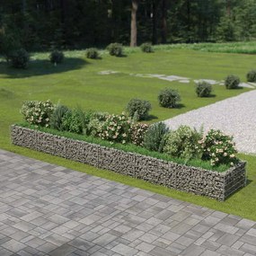 143555 vidaXL Габион повдигната леха, поцинкована стомана, 540x90x50 cм