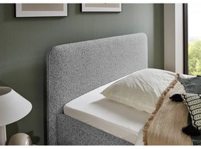 Светлосиво двойно легло 160x200 cm тапицирано с място за съхранение с включена подматрачна рамка Primo – Meise Möbel