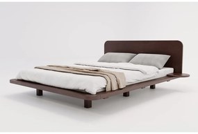 Двойно легло от букова дървесина 180x200 см в тъмнокафяв цвят Japandic - Skandica