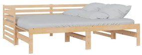 806965 vidaXL Разтегателно дневно легло, бор масив, 2x(90x200) см
