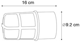 Таванна и стенна лампа черна с прозрачен абажур IP54 - Kiki