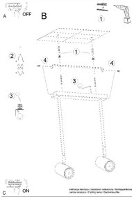 Черен прожектор 10x30 cm Jones – Sollux