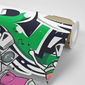 Тапет – Зелен надпис Street Art със спрейове