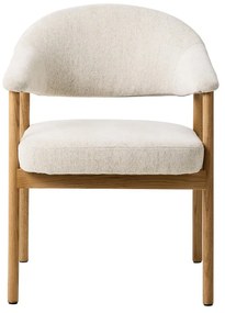 Кремави трапезни столове в комплект с подлакътници 2 бр. от масивен дъб Elk – Unique Furniture