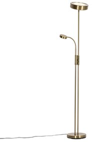 Подова лампа бронз с LED и димер с лампа за четене - Kelso