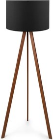 Rosling Mdf/текстил/Pvc подова лампа в орех/черен цвят 38x21x140см.