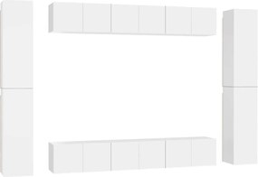 3078665 vidaXL Комплект ТВ шкафове от 10 части, бял, инженерно дърво