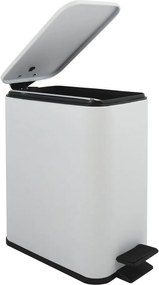 Стоманено кошче за боклук с педал в матово бял цвят 5 l Erik – Spirella