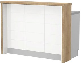 Островна кухненска пейка Hudson-Length: 135 cm.-White-Nebraska Oak