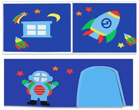 Детска завеса до леглото 3 бр. 195x75 cm Astro – Vipack