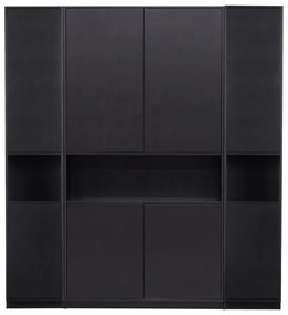 Черна модулна библиотека от масивен бор 190x210 cm Finca – WOOOD