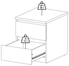 Нощно шкафче в дъбов декор Naia - Tvilum
