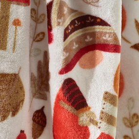 Оранжево-кафяво одеяло от микроплюш 130x170 cm Woodland Gonks – Catherine Lansfield